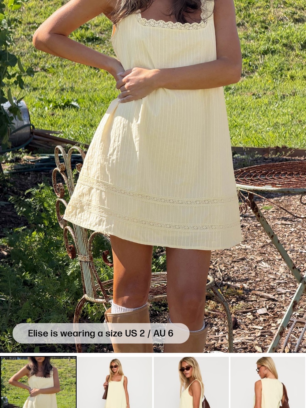 Princess Polly Alanah Minu Dress Light Yellow